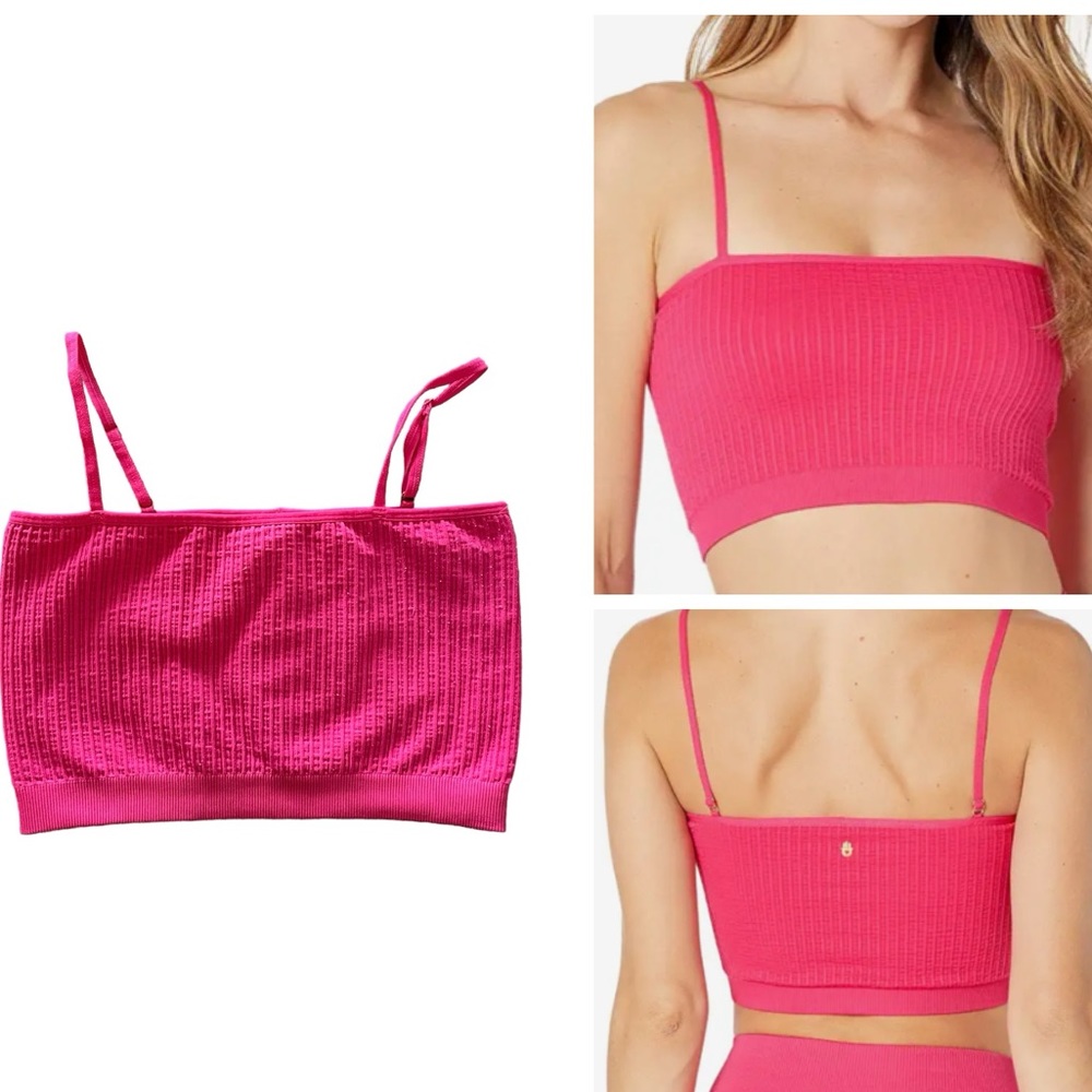 Spiritual Gangster Wide Rib Bandeau Cami in Raspberry M/L - Picture 1 of 17